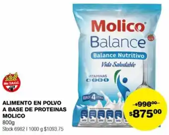 Atomo Conviene ALIMENTO EN POLVO A BASE DE PROTEINAS MOLICO 800g oferta