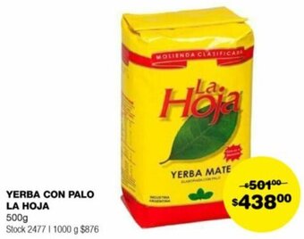 Atomo Conviene YERBA CON PALO LA HOJA 500g oferta