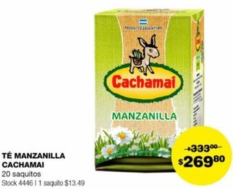 Atomo Conviene TÉ MANZANILLA CACHAMAI 20 saquitos oferta