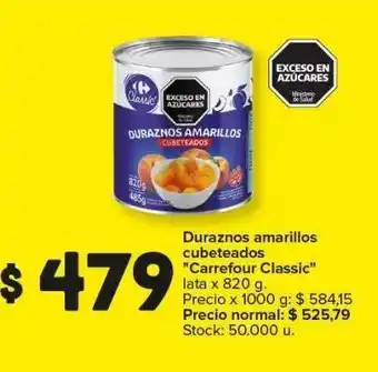 Carrefour Maxi Duraznos amarillos carrefour classic x 820g oferta