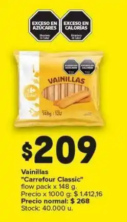 Carrefour Maxi Vainillas carrefour classic x 148g oferta