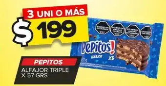 Carrefour Maxi Alfajor triple pepitos x 57g oferta