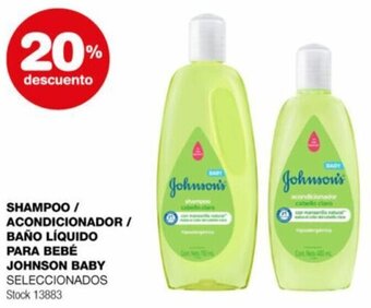 Atomo Conviene SHAMPOO / ACONDICIONADOR / BAÑO LÍQUIDO PARA BEBÉ JOHNSON BABY SELECCIONADOS oferta