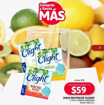 Supermercados Tadicor JUGO EN POLVO CLIGHT X 7,5 G oferta