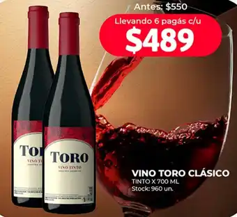 Supermercados Tadicor VINO TORO CLÁSICO TINTO X 700 ML Stock: 960 un. oferta