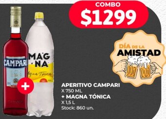Supermercados Tadicor APERITIVO CAMPARI X 750 ML + MAGNA TÓNICA x 1,5L oferta