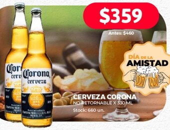 Supermercados Tadicor CERVEZA CORONA NO RETORNABLE X 330 ML oferta