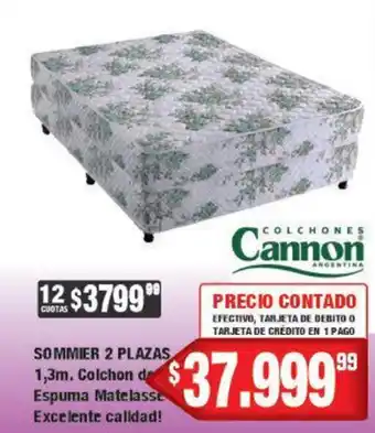Colchones Cannon Sommer 2 Plazas 1,3 m Colchon