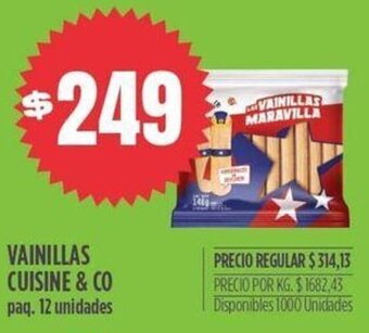 Supermercados Vea VAINILLAS CUISINE & CO paq. 12 unidades oferta