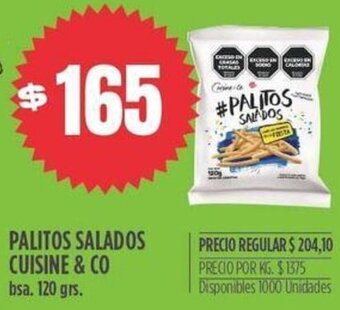 Supermercados Vea PALITOS SALADOS CUISINE & CO bsa. 120 grs. oferta