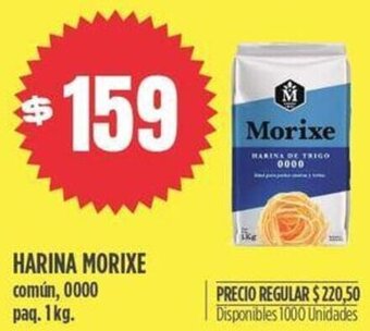 Supermercados Vea HARINA MORIXE común, 0000 paq. 1 kg. oferta