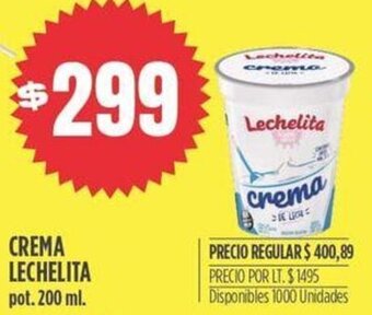 Supermercados Vea CREMA LECHELITA pot. 200 ml. oferta