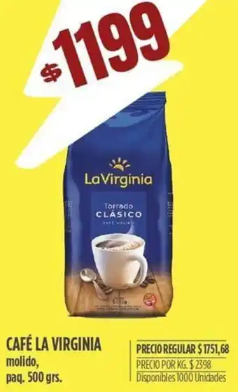 Supermercados Vea CAFÉ LA VIRGINIA molido, paq. 500 grs. oferta