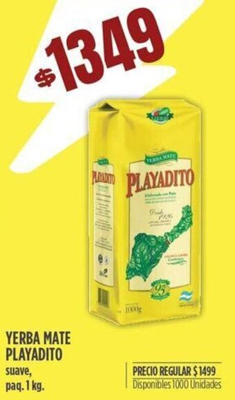 Supermercados Vea YERBA MATE PLAYADITO suave, paq. 1 kg. oferta