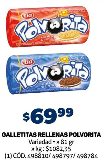 Makro GALLETITAS RELLENAS POLVORITA Variedad x81 gr oferta