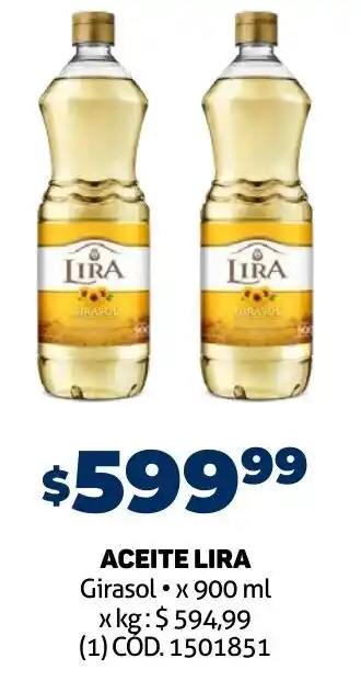 Makro ACEITE LIRA Girasol x 900 ml oferta