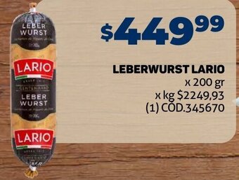 Makro LEBERWURST LARIO x 200 gr oferta