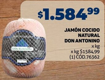 Makro JAMÓN COCIDO NATURAL DON ANTONINO x kg oferta