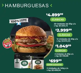 Makro HAMBURGUESAS 20 Unidades de 83g oferta