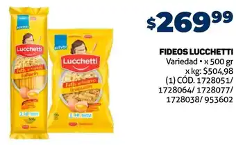 Makro FIDEOS LUCCHETTI 500GR oferta