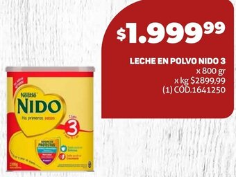 Makro LECHE EN POLVO NIDO 3 x 800 gr oferta