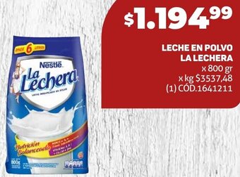 Makro LECHE EN POLVO LA LECHERA x 800 gr oferta