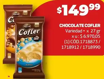 Makro CHOCOLATE COFLER Variedad x 27 gr oferta