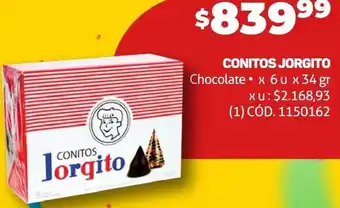 Makro CONITOS JORGITO Chocolate x 6 u x 34 gr oferta