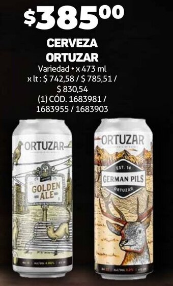Makro CERVEZA ORTUZAR Variedad x 473 ml oferta