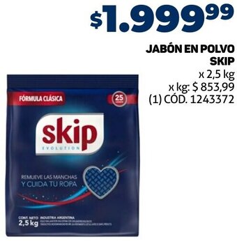 Makro JABÓN EN POLVO SKIP x 2,5 kg oferta