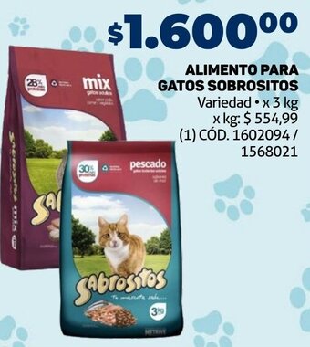 Makro ALIMENTO PARA GATOS SOBROSITOS Variedad x3 kg oferta