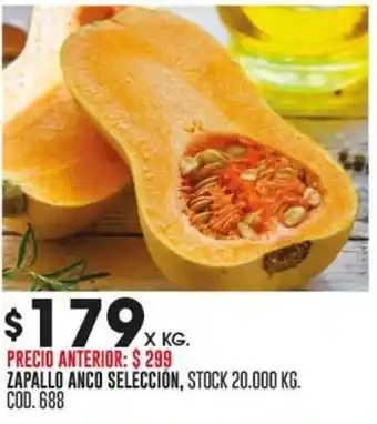 Coto ZAPALLO ANCO SELECCIÓN, STOCK 20.000 KG. COD. 688 oferta