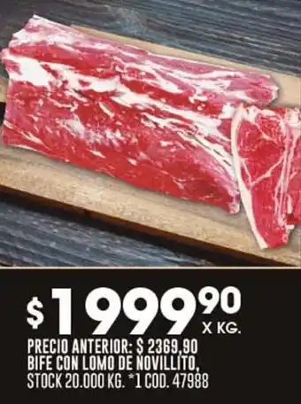 Coto BIFE CON LOMO DE NOVILLITO, STOCK 20.000 KG. *1 COD. 47988 oferta