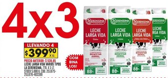 Coto LECHE LARGA VIDA VARIOS TIPOS LA SERENISIMA TTB X 1LT oferta