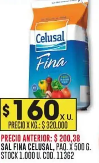 Coto SAL FINA CELUSAL, PAQ. X 500 G. STOCK 1.000 U. COD. 11362 oferta