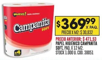 Coto PAPEL HIGIENICO CAMPANITA SOFT, PAQ. X 12 M2. oferta