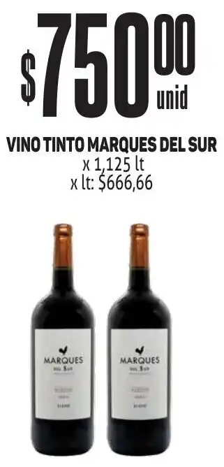 Makro VINO TINTO MARQUES DEL SUR X 1,125LT oferta