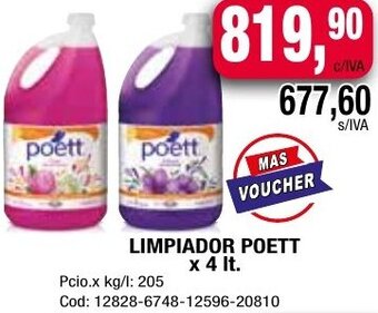 Maxiconsumo LIMPIADOR POETT x 4 lt. oferta