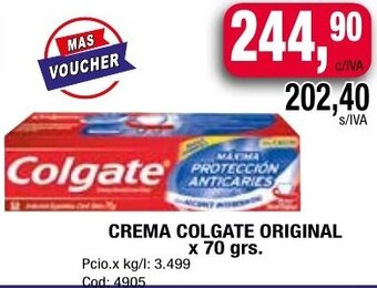 Maxiconsumo CREMA COLGATE ORIGINAL x 70 grs. oferta