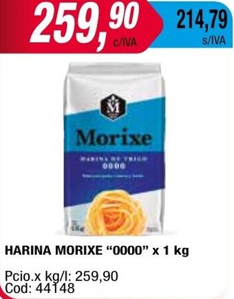Maxiconsumo HARINA MORIXE "0000" x 1 kg oferta