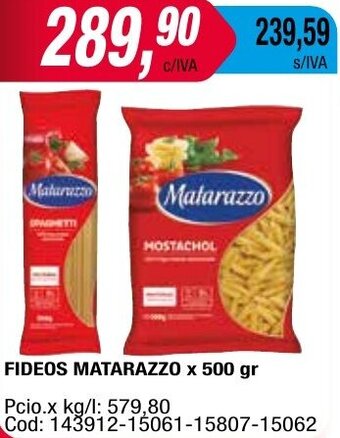 Maxiconsumo FIDEOS MATARAZZO x 500 gr oferta