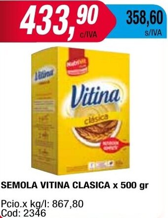 Maxiconsumo SEMOLA VITINA CLASICA x 500 gr oferta