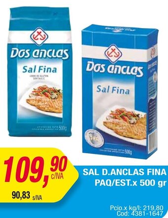Maxiconsumo SAL D.ANCLAS FINA PAQ/EST.x 500 gr oferta