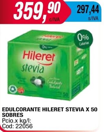 Maxiconsumo EDULCORANTE HILERET STEVIA X 50 SOBRES oferta