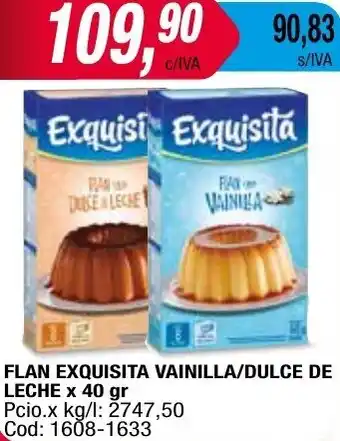 Maxiconsumo FLAN EXQUISITA VAINILLA/DULCE DE LECHE x 40 gr oferta