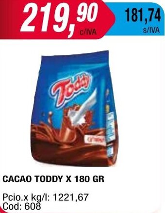 Maxiconsumo CACAO TODDY X 180 GR oferta