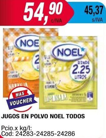 Maxiconsumo JUGOS EN POLVO NOEL TODOS oferta