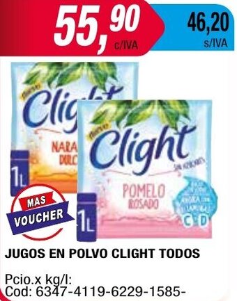 Maxiconsumo JUGOS EN POLVO CLIGHT TODOS oferta