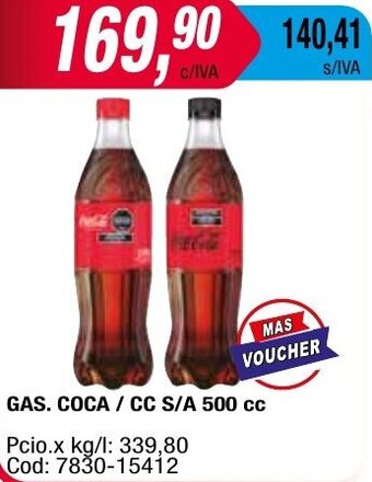 Maxiconsumo GAS. COCA / CC S/A 500 cc oferta