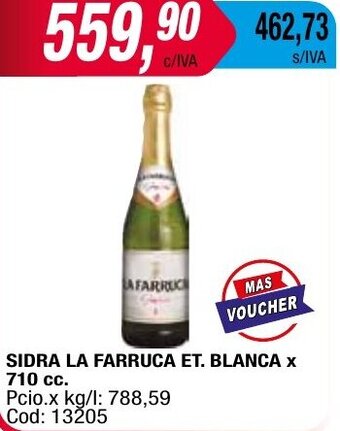 Maxiconsumo SIDRA LA FARRUCA ET. BLANCA x 710 cc. oferta